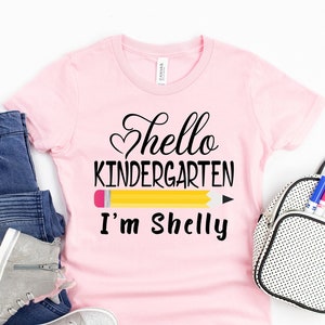 Custom Hello Kindergarten Shirt, Camo Kindergarten Shirt, First Day of School Shirt, Back To School Tee, Girl School Shirt, Boy School Shirt