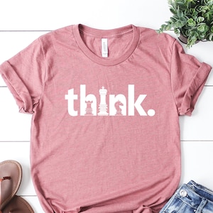 Think Chess Shirt: Minimalist Gambit Tee, Chess Player Gift image 1