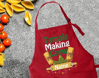 Personalized Tamale Making Crew Apron: Christmas Lights Apron