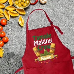 Personalized Tamale Making Crew Apron, Tamale Crew Apron, Christmas Apron, Christmas Lights Apron, Tamale Apron, Christmas Gift, Tamales