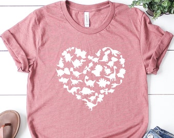Heart of Dinosaurs Shirt: Birthday Dinosaur Tee for Women & Kids
