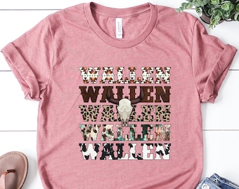Country Music Shirt, Concert Tee, Cowgirl Shirts, Band Shirt, Cool Women Band Tee, Floral Rock Graphic Design, Vintage Gift for Her, Leopard