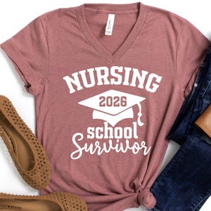 Nursing School Survivor Tee, Nurse Graduation Gift Shirt
