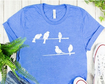 T-shirt Birds on a Wire : t-shirt graphique pour femme
