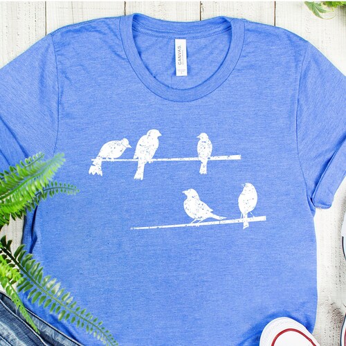 Birds Shirt Birds on a Wire Graphic Womens Shirt Graphic | Etsy