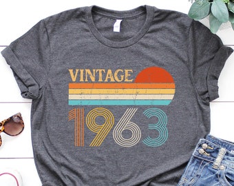 Vintage 1963 Birthday Shirt: Retro 63rd Birthday Gift