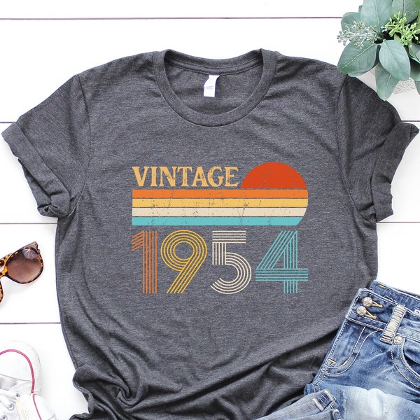 Vintage 1954 Retro Shirt, 70th Birthday Gift, 70th Birthday Gift For Women, 70th Birthday Gift For Men, Birthday Best Friend, Seventy Tee