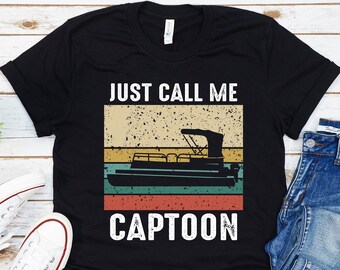 Funny Pontoon Boat Captain T-Shirt: Retro Lake Life Tee