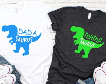 Mama Dada Saurus Shirt: Passende Familien Dinosaurier Geburtstag T-Shirts