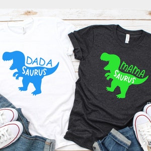 Mama Dada Saurus Shirt, Three Rex Tee, Matching Family Saurus T-shirts, Birthday Dinosaur, Dadasaurus, Mamasaurus, Custom Birthday Saurus