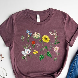 Wildflower Tshirt, Wild Flowers Shirt, Wildflowers Floral Tshirt, Flower Shirt, Gift for Women, Ladies Shirts, Best Friend Gift, Summer gift