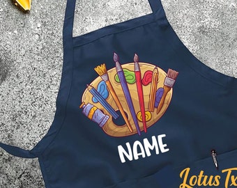 Personalized Kids Artist Apron: Custom Name Painting Gift