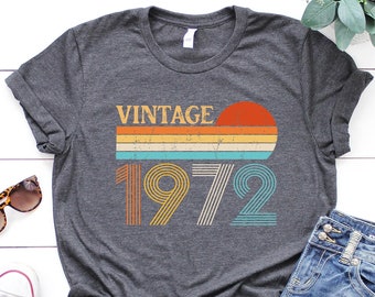 Vintage 1972 Birthday Shirt: Retro 54th Birthday Gift