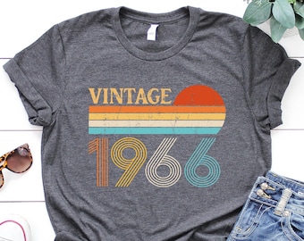 Vintage 1966 Birthday Shirt: Retro 60th Birthday Gift