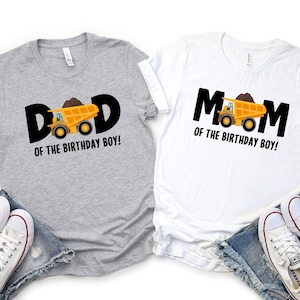 Boy Birthday Truck Family Matching Party Shirt, Truck Birthday Shirt, Construction Birthday Theme, Birthday Tee, Truck Theme Birthday Outfit
