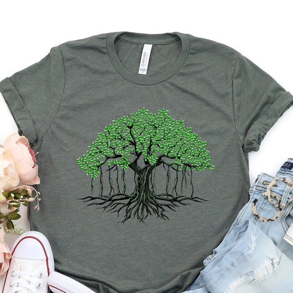 Banyan Tree Shirt, Tree T Shirt, Gnarled Tree Tshirt, Womens Graphic Tee, Men's Graphic Tee, Tree of Life, Trendy Cool Tees, Cool Gifts