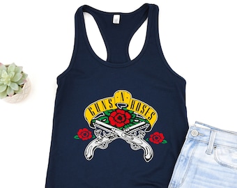 Guns and Roses Concert Band Tank Tops, American hard rock band Tank, Friend T-Shirt, Group Tee, Women Men Band Tank Tops Gift, Party Tank