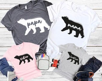 Daddy And Baby Matching Shirt, Bear Matching, Mama Shirt, Bear Shirt, Papa Bear Shirt, Mommy and Me Outfit, Baby Announcement, Family Shirt