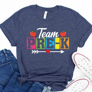 Pre-K Teacher Shirt, Team Pre-K Shirt, Pre K Crew Tee, Teacher Matching T Shirts, Retro PreK Teacher Shirt, Elementary Teacher Group Tee