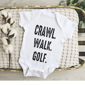 Golf Baby Onesie®, Crawl Walk Golf Baby Onesie®, Baby Shower Gift, Baby Gift, New Mom gift, Gift for Friends,  Cute Golf Lover Bodysuit