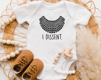 RBG Onesie®, I Dissent, Ruth Bader Ginsburg Clothes, Girl Baby Gift, Cute Baby Bodysuit, Feminist Bodysuit, RBG Bodysuit, RBG Collar,