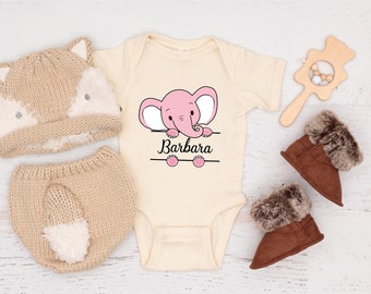 Custom Elephant Baby Onesie®: Personalized Shower Gift