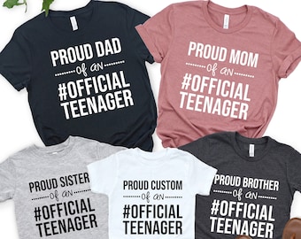 Official Teenager Family Matching Birthday Shirt, 13th Birthday Shirt, Official Teenager 13 Tee, Teenager Birthday Party Shirt,Gift for Teen