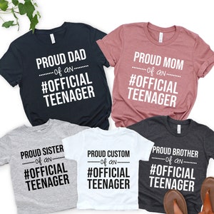 Official Teenager Family Matching Birthday Shirt, 13th Birthday Shirt, Official Teenager 13 Tee, Teenager Birthday Party Shirt,Gift for Teen
