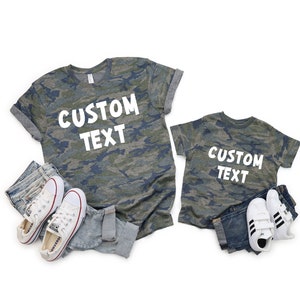 Custom Camo Youth Toddler Personalized Shirt, Camo Matching T-Shirt,Camo Shirt for Kids,Personalized Bodysuit, Gift for Girl Boy Teenager