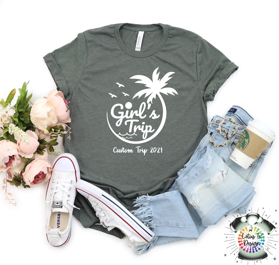 Custom Girls Trip Shirt Matching Friends Vacation Shirt Etsy