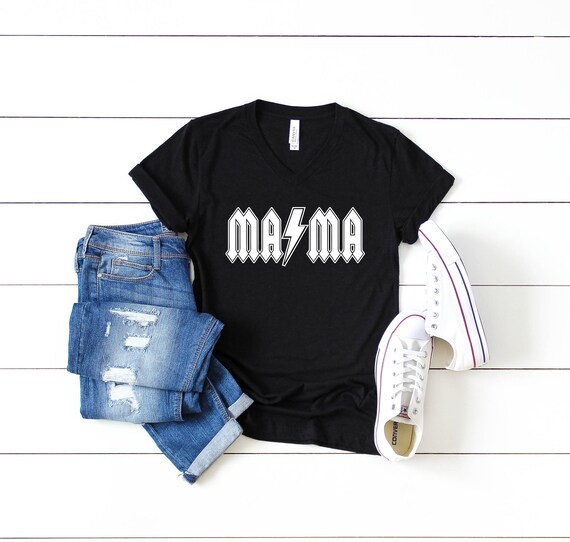 ACDC Mama Shirt Rocker Mama Shirts ACDC Mama Sweatshirt Mom | Etsy