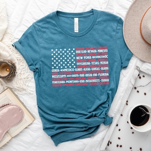 American Flag States Tee: Patriotic 4th of July T-Shirt bild 3