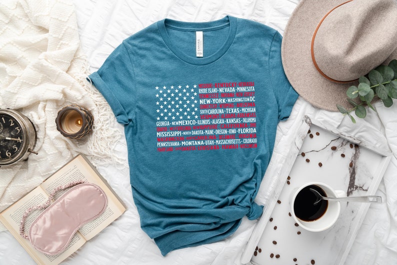 American Flag States Tee: Patriotic 4th of July T-Shirt bild 3