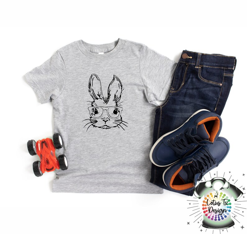 Cute Easter Bunny Shirt Easter Bunny Long Sleeve Easter Bunny Shirt Happy Easter Easter Gift Easter Bunny with Glasses Shirt