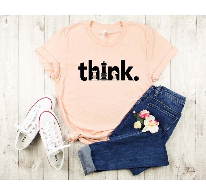 Think Chess Shirt: Minimalist Gambit Tee, Chess Player Gift image 3
