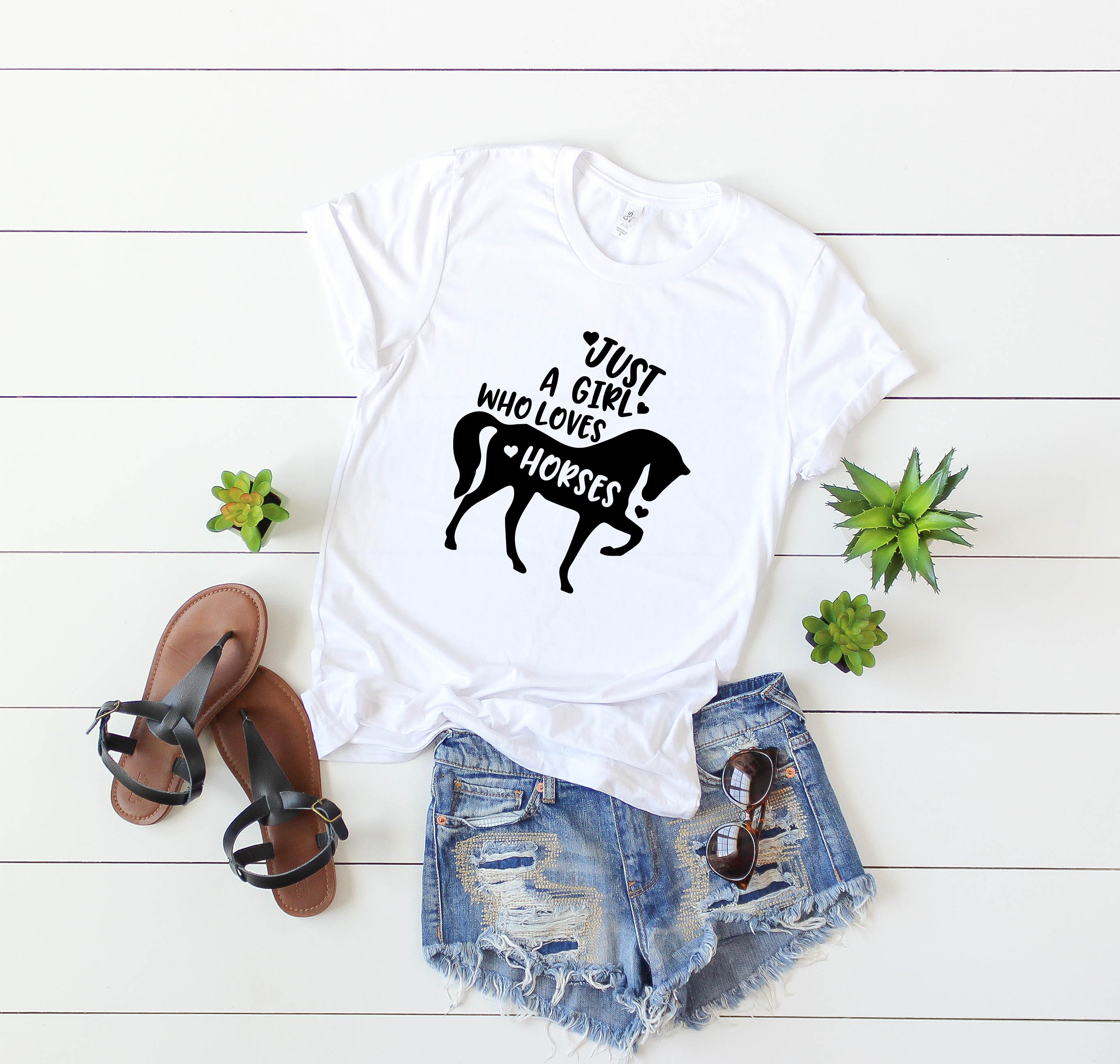 Just a Girl Who Loves Horses Horse Girl Horse Lover Shirt | Etsy