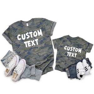Custom Camo Youth Toddler Personalized Shirt, Camo Matching T-Shirt,Camo Shirt for Kids,Personalized Bodysuit, Gift for Girl Boy Tshirt