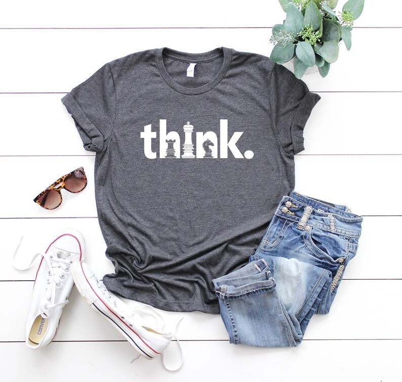 Think Chess Shirt: Minimalist Gambit Tee, Chess Player Gift image 2