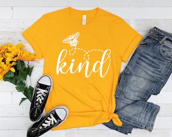 Be Kind T-Shirt: Bee Graphic, Motivational Kindness Shirt