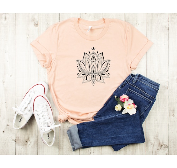 Mandala Lotus Shirt Mandala Shirt Lotus Shirt Flower Shirt | Etsy