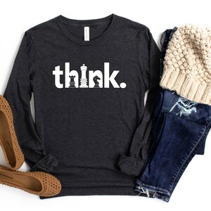 Think Chess Shirt: Minimalist Gambit Tee, Chess Player Gift image 4