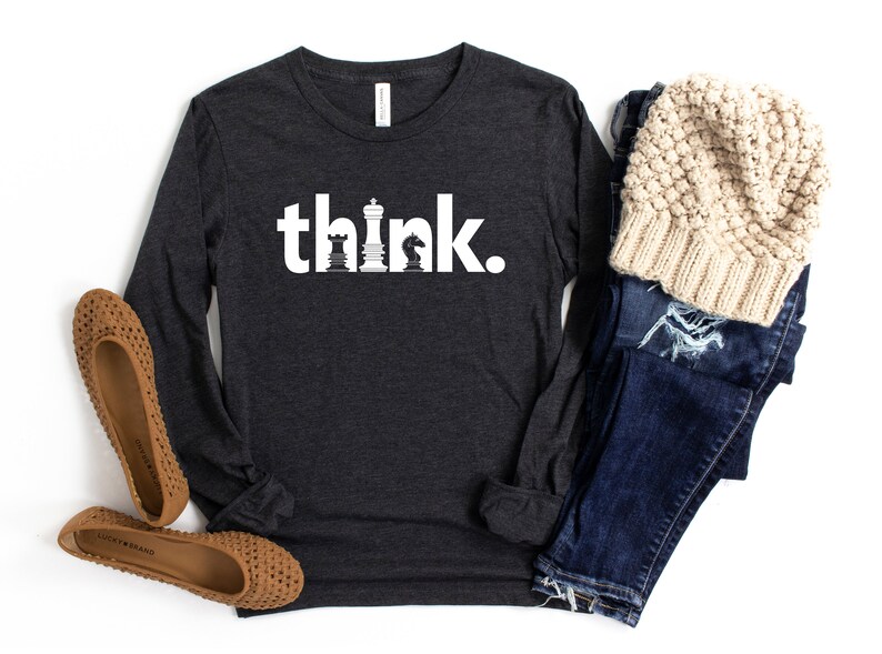 Think Chess Shirt: Minimalist Gambit Tee, Chess Player Gift image 4