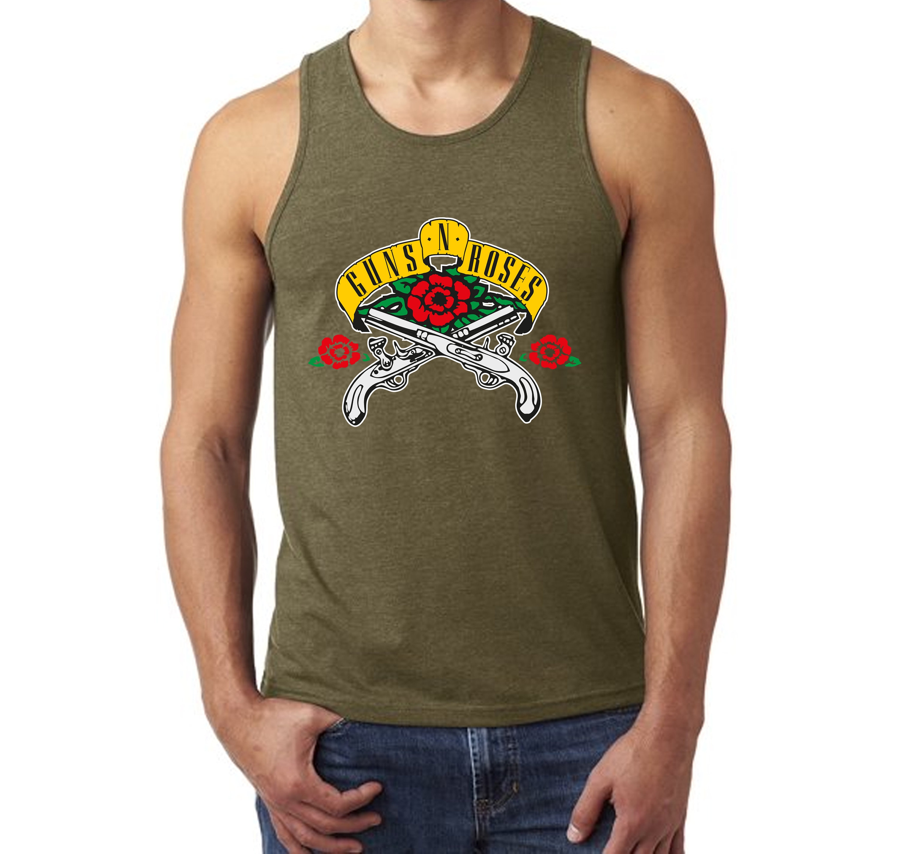 Guns and Roses Concert Band Tank Tops, American Hard Rock Band 