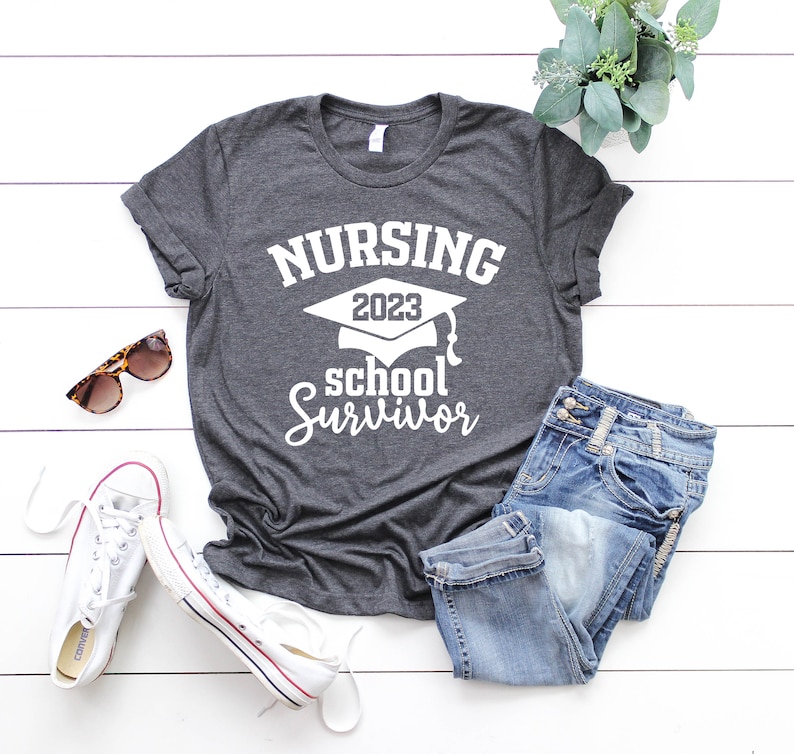 Nursing School Survivor Tee, Nurse Graduation Gift Shirt image 6