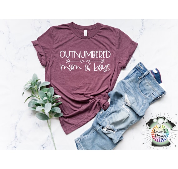 Womens Outnumbered Mom Of Boys Mothers Day T-Shirt Womens Outnumbered Mom Of Boys Mothers Day T-Shirt