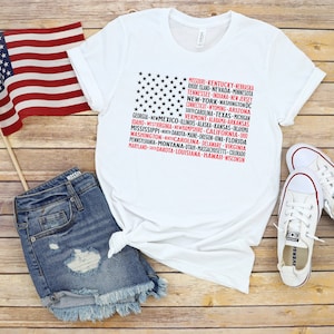 American Flag States Tee: Patriotic 4th of July T-Shirt bild 2
