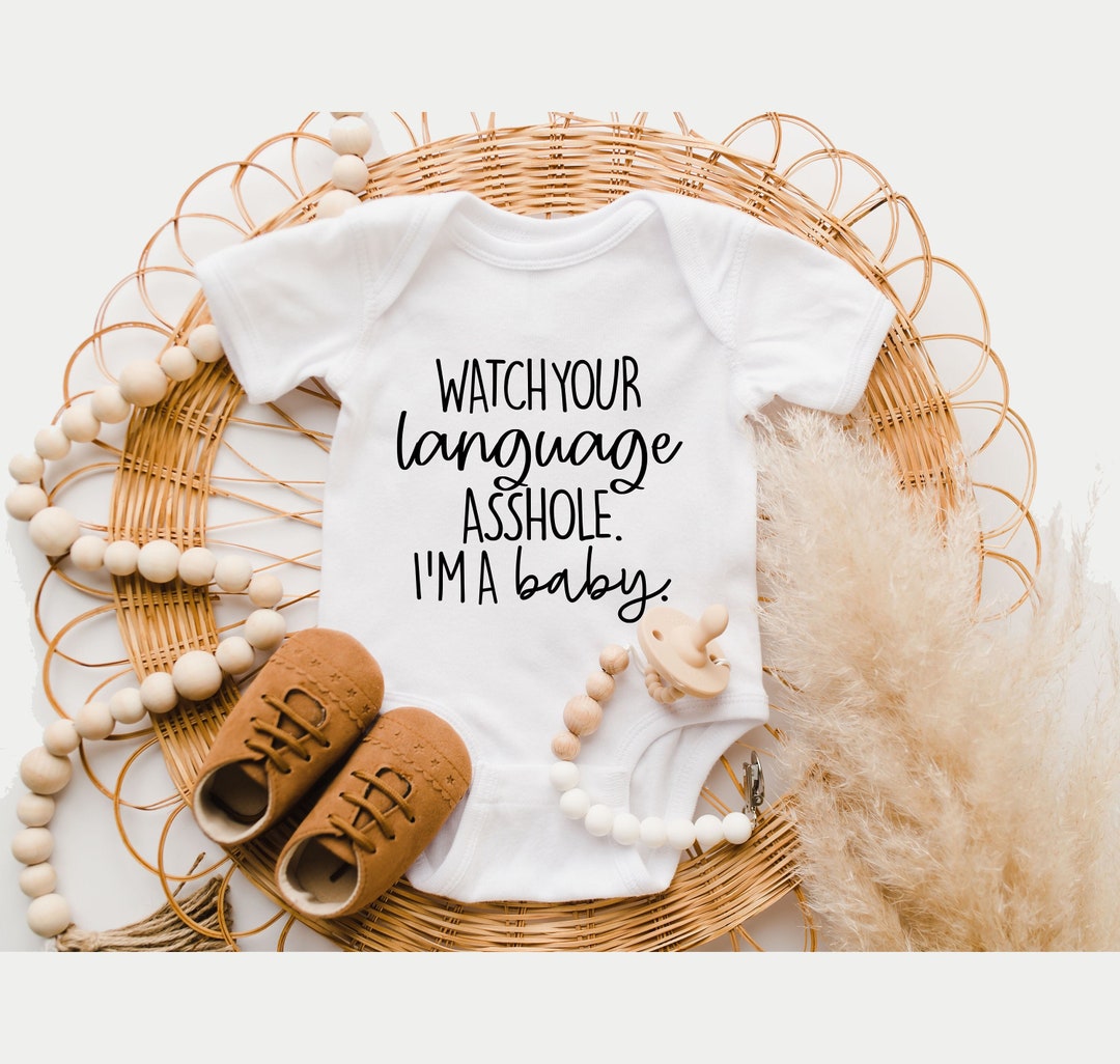 Funny Baby Onesie®,Baby Shower Gift, Baby announcement, Watch Your Language A**Hole Bodysuit, Funny Baby Clothes, Funny Baby,Baby Gift