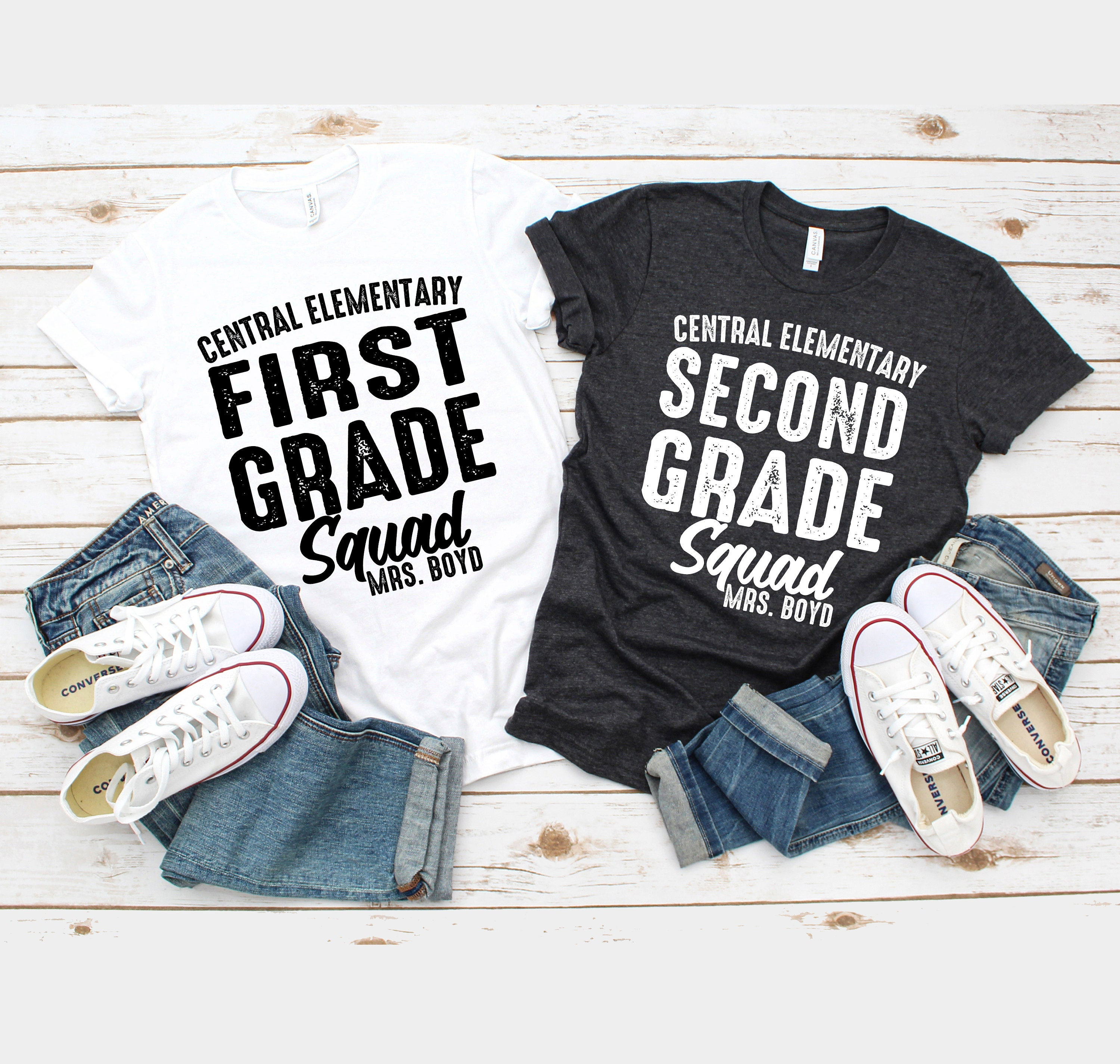 Personalized Grade Squad Shirt, first grade squad, Second Grade, Any Grade Teacher Team Shirt, Teacher Squad Shirts, for Teachers Team Tees