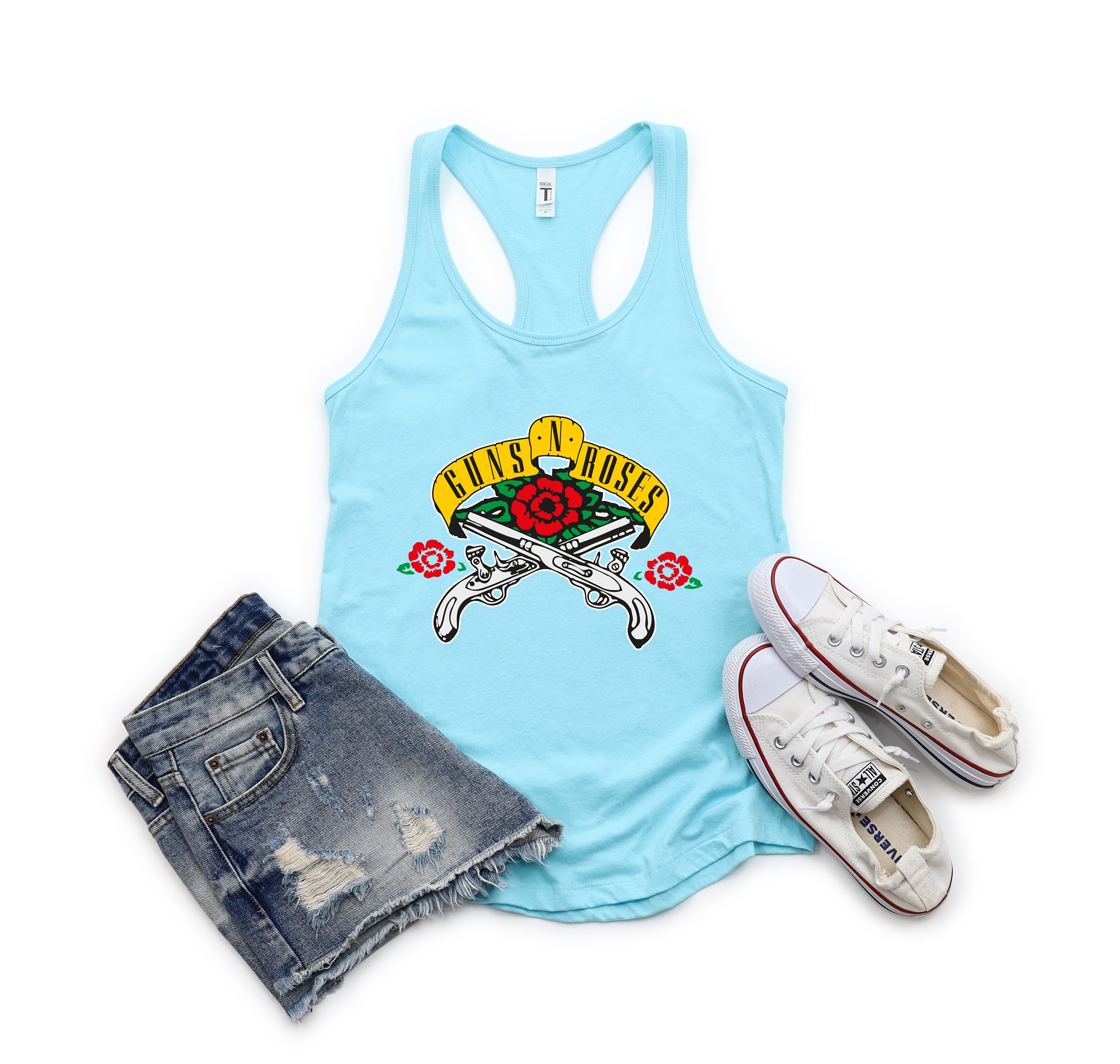 Guns and Roses Concert Band Tank Tops, American Hard Rock