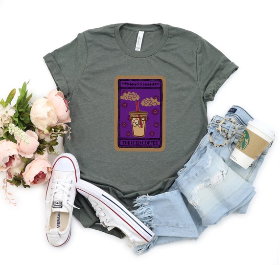 Iced Coffee Tarot Card Shirt: Witchy Mystical Tee